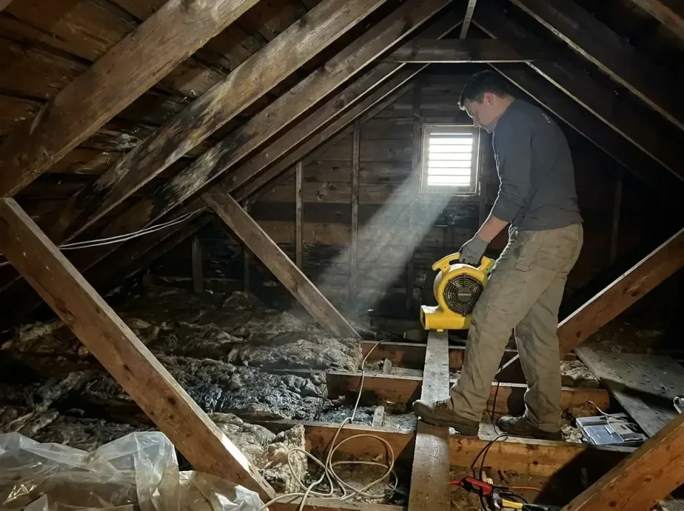 attic-water-damage-drying-proc-007 — frequently asked questions, Emergency Water Extraction & 24/7 Flood Response in Laurele…